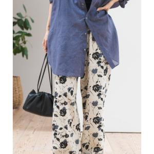 アーバンリサーチ ドアーズ URBAN RESEARCH DOORS 『WEB限定』リネンリヨセルプリントイージーパンツ （ベージュ系その他）