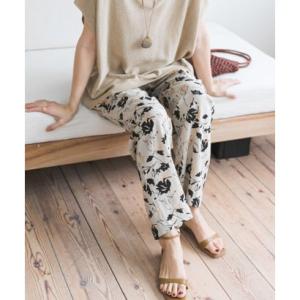 アーバンリサーチ ドアーズ URBAN RESEARCH DOORS 『WEB限定』リネンリヨセルプリントイージーパンツ （ナチュラル）