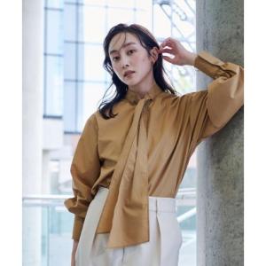 ユアーズ ur&apos;s プチハイネックボウタイブラウス （キャメル）