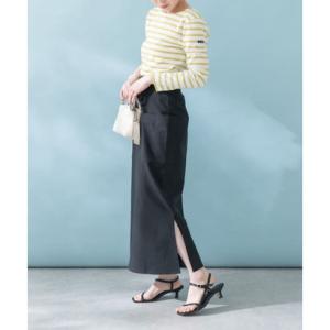 アーバンリサーチ ロッソ URBAN RESEARCH ROSSO リネンストレッチスリットスカート （black）