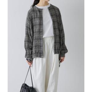 カグレ リネンチェックシャツカーディガン