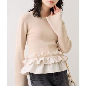 ビス VIS 裾フリルティアードドッキングニット （ベージュ（27））