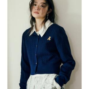 ビス VIS 【POLO BCS】ミニケーブルノーカラーカーディガン （ネイビー（40））