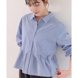 ビス VIS ウエーブヘムペプラムシャツ （ブルー（44））