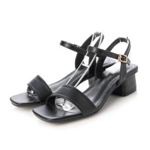 ヴィヴィアン VIVIAN スクエアトゥ4cmヒールアンクルストラップサンダル （ブラック）