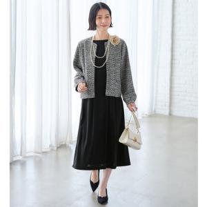 ヴィオラ エ ヴィオラ Viola e Viola 【選べる2タイプ】華やかに決まるワンピースアンサンブル （モノトーン系）