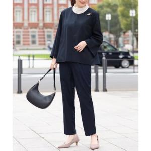 ヴィオラ エ ヴィオラ Viola e Viola 【選べるボトムス】2点セット洗える！テントラインジャケットスーツ （ネイビーテーパード）