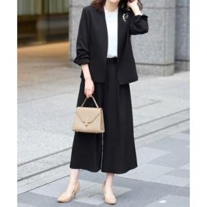 ヴィオラ エ ヴィオラ Viola e Viola 【2点セット】洗える！カラーレスジャケットガウチョスーツ （ブラック）