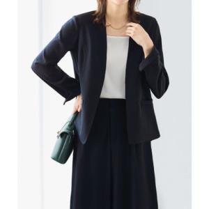 ヴィオラ エ ヴィオラ Viola e Viola 【2点セット】洗える！カラーレスジャケットガウチョスーツ （ネイビー）