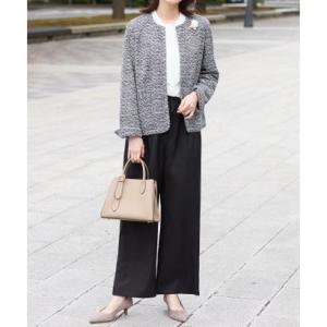 ヴィオラ エ ヴィオラ Viola e Viola 【選べるボトムス】2点セット洗える！ツイードセットアップスーツ （モノトーン系ワイド）