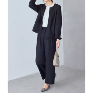 ヴィオラ エ ヴィオラ Viola e Viola 【選べるボトムス】2点セット洗える！ツイードセットアップスーツ （ネイビー系ワイド）