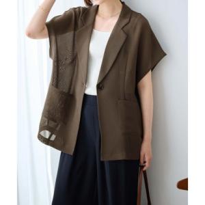 ヴィオラ エ ヴィオラ Viola e Viola シアーメッシュジャケット （ブラウン）