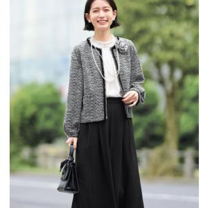 ヴィオラ エ ヴィオラ Viola e Viola 【4点セット】入学式卒業式に！ふんわりパフ袖カットジャケットセットスーツ＜M?5L＞ （モノトーン