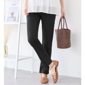 ヴィオラ エ ヴィオラ Viola e Viola のび心地すっきり楽ちんデニムチュニックパンツ （ブラック）