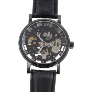 ヴァリアススタイル VARIOUS STYLE 自動巻き腕時計 機械式腕時計 シンプル機能のフルスケルトン腕時計 手巻き時計 ATW022-BLK （