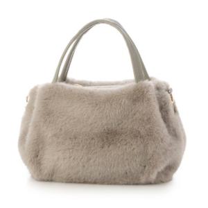 ベスジョーヤ VESGIOIA フェイクファーラウンドミニトートBAG （ライトグレー）