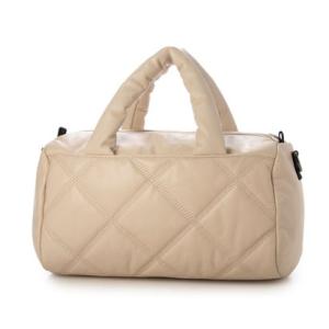 ベスジョーヤ VESGIOIA ラムレザーキルティングミニボストンバッグ （ベージュ）