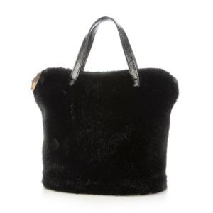 ベスジョーヤ VESGIOIA フェイクファーバッグ ジッパー付き （ブラック）