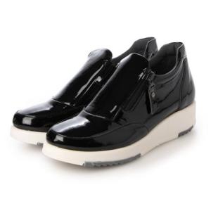 【日本製 / 3E】 ヴィタノーヴァ VITA NOVA ホワイトモールドソール 雨天兼用 ジップアップ スリッポンシューズ （BLK）