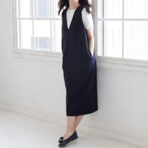 ヴィリーナ VIRINA 【セットアップ・洗える・ストレッチ】アヴァジャンパースカート （ネイビー）