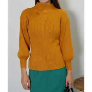 ビビッドレディ VIVIDLADY ボトルネックパフリブニット レディース 秋 冬 パフリブ ニット レディース 長袖 （イエロー）