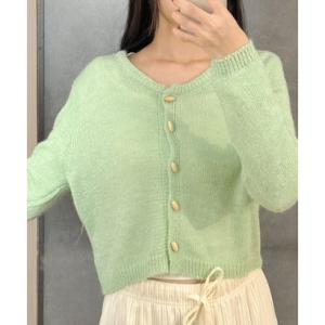 ビビッドレディ VIVIDLADY ニット カーディガン 韓国ファッション レディース （ミント）