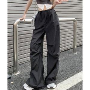 ビビッドレディ VIVIDLADY ゆったりしたパラシュートパンツ レディース （ブラック）