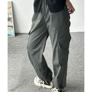 ビビッドレディ VIVIDLADY ゆったりワイドカーゴパンツ レディース （チャコール）