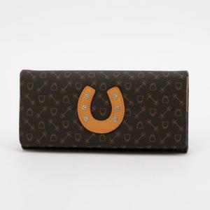 ホワイ Why ホースシューウォレットフラップL字ジップ長札 （ブラウン）