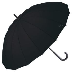 【Wpc.】雨傘 Wpc. classic 16K UMBRELLA 60cm 16本骨 耐風 丈夫 大きい 長傘 メンズ レディース （ブラック）