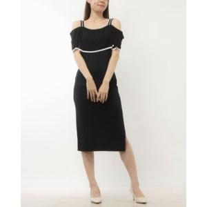 ウォリス Wallis ★上品シンプル大人お洒落なスタイリッシュ美ラインタイトワンピ♪ （ネイビー）