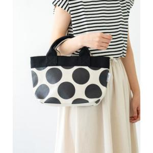 ウェレッグ セレクト welleg sellect ポケット付きミニトートバッグ （9118ブラックドットxアイボリー）