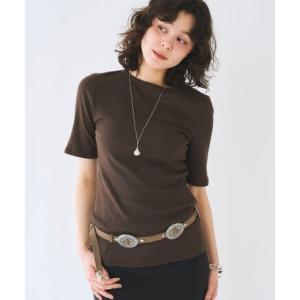 ウィムガゼット Whim Gazette 半袖クルーネックテレコカットソー （brown）