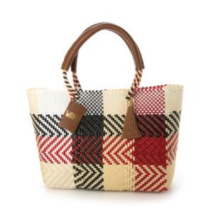 ウーヴン WOVEN メルカドバッグ かごバッグ （BEIGE WHITE BLACK RED）｜locondo-shopping