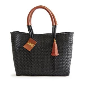 ウーヴン WOVEN メルカドバッグ bk-bag-bl-br （BLACK BROWN HANDLE）｜locondo-shopping