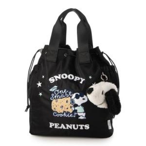 イザック Y'SACCS SNOOPYデザイン 2way巾着トート(クッキー） （ブラック）
