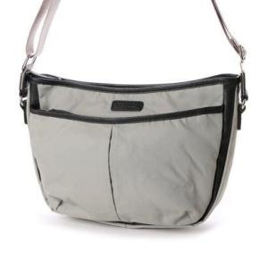 イザック YSACCS ナイロン×レザー ラウンドショルダーバッグ