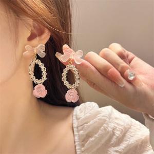 ゾエ ジェンコ Zoe Jenko リボン・フラワーモチーフピアス 9655 （PNK）