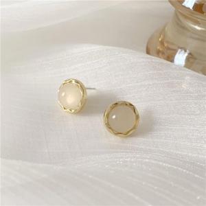 ゾエ ジェンコ Zoe Jenko ゴールドフレームストーンピアス 9681