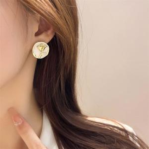 ゾエ ジェンコ Zoe Jenko ローズモチーフゴールドフレームピアス 9774