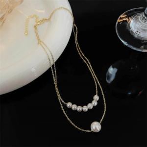 ゾエ ジェンコ Zoe Jenko ゴールドチェーンパール2連ネックレス 9771