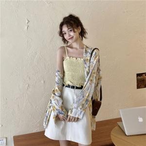 ゾエ ジェンコ Zoe Jenko ニュアンス柄シャツ×キャミソール セット 8342