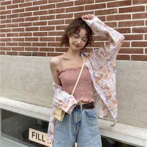 ゾエ ジェンコ Zoe Jenko ニュアンス柄シャツ×キャミソール セット 8342