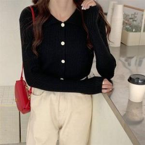 ゾエ ジェンコ Zoe Jenko フロントボタンリブニットトップス 8556-