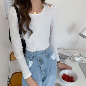 ゾエ ジェンコ Zoe Jenko ショルダーカットリブトップス 8818