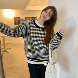 ゾエ ジェンコ Zoe Jenko 千鳥柄ニットトップス 9797