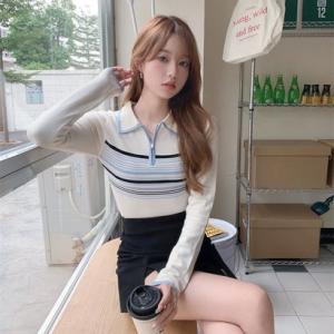 ゾエ ジェンコ Zoe Jenko ハーフジップニットトップス 9932