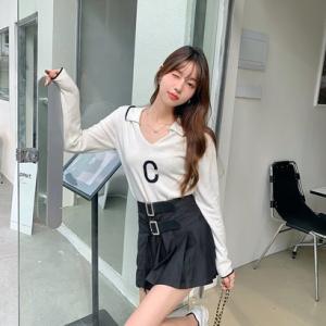 ゾエ ジェンコ Zoe Jenko バイカラーVネックニットトップス 9928