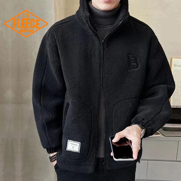 送料無料 フリースジャケット ボアジャケット メンズ もこもこ 厚手 スタジャン ブルゾン レディー...