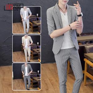 スーツ メンズ 半袖スーツ カジュアルスーツ スーツセット ビジネス 紳士服 細身 薄手 シングルボタン 大きいサイズ 春夏秋 オシャレ 結婚式 通勤 Loyifu Loco Prime 通販 Yahoo ショッピング